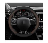 pour Mitsubishi pour Delica pour Evolution L200 pour Triton Housse De Volant Antidérapante en Daim Antidérapant Couvre Volant(Browm)