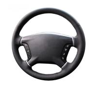 pour Mitsubishi pour Pajero 2007-2014 Couvre Volant Voiture | Cuir, coutures DIY, protège le volant de l'usure.(Red Thread)