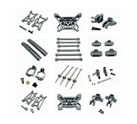 Pour MJX 10208 V1 V2 Métal Bras Oscillant Coupelle Direction Moyeu Pour Porte Biellette Tour D'amortisseur Arbre Transmission Ensemble Mise Niveau Voiture RC Accessoires RC Direction Coupelle(Gray)