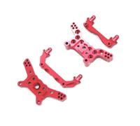 Pour MJX 14210 14209 1/14 RC Car Metal Upgrade Fittings Front And Rear Shell Column Shock Plates Model Accessory ModèLes Mise Niveau Rc(Red)