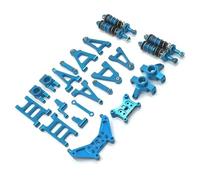 Pour MJX 14301 02 14303 1/14 Bras Suspension En Métal Coupelle Direction Amortisseur Ensemble Direction Tour Damortisseur Pièces Mise À Niveau Voiture RC PièCes D'Amortisseur(Blue)