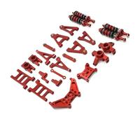 Pour MJX 14301 02 14303 1/14 Bras Suspension En Métal Coupelle Direction Amortisseur Ensemble Direction Tour Damortisseur Pièces Mise À Niveau Voiture RC PièCes D'Amortisseur(Red)