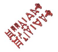 Pour MJX 14301 14302 1/14 Kit Métal Ensemble D'accessoires : Bras Suspension Coupelle Direction Biellette Voiture RC Pièces D'amélioration Pièces Modification RC(Red)