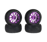 Pour MJX 16207 08-09-10 14210 Pour WLtoys A959 144001 10 124017-16-18-19 Pour MN128 G500 1/16 1/12 Jantes Et Pneus En Métal Pièces De Voiture Radiocommandée Pièces Rechange(Purple)