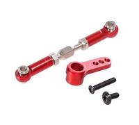 Pour MJX H16 16207 16208 16209 16210 1/16 Bras Servo 25T Métal Palonnier Biellette Direction Pièces Réparation Mise À Niveau Voitures Radiocommandées Composants Rc(Red)