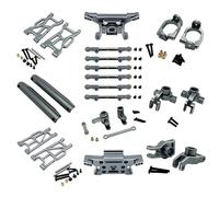 Pour MJX Pour Hyper Go 10208 V2 1/10 Bras Oscillant Kit Bras Direction Coupelle Moyeu Support Biellette Support D'amortisseur Pièces Détachées Voitures RC Remplacement RC(Grey)