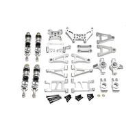Pour MJX Pour Hyper Go 14301 14302 1/14 Amortisseur En Métal Pour Bras Oscillant Bras De Suspension Avant Coupelle De Direction Ensemble De Blocs De Direction Pièces Amortisseur RC(Silver)