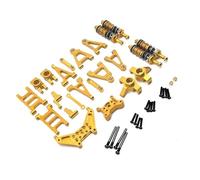 Pour MJX Pour Hyper Go 14301 14302 1/14 Métal Pour Bras Oscillant Bras Suspension Avant Ensemble De Coupelle Direction Ensemble Mise À Niveau Voiture Rc Remplacement RC Coupelle Direction(Yellow)