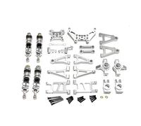 Pour MJX Pour Hyper Go 14301 14302 14303 1/14 Bras Oscillant En Métal Bras De Suspension Avant Coupelle Direction Ensemble Mise À Niveau Bloc Direction Pièces Voiture Rc RC Coupelle Direction(Silver)