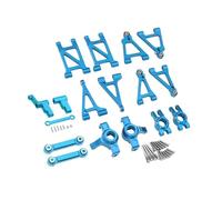Pour MJX Pour Hyper Go 14303 14302 14301 1/14 Ensemble De Direction Avant Arrière En Métal Supérieur Bas Pour Bras Oscillant Ensemble Biellettes Voiture RC Remplacement RC Coupelle Direction(Blue)