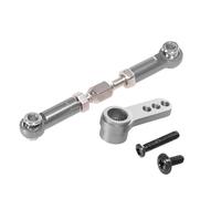 pour MJX pour Hyper pour Go 1/16 16207 16208 16209 16210 H16 H16BM H16PL Métal 25T Bras Servo Klaxon Servo Direction Tige De Liaison Servo 1/16 RC Pièces De Mise À Niveau Accessoires RC(Gray)