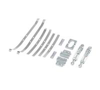 pour MN 1/12 pour MN82 LC79 1/12 RC Voiture Mise À Niveau Pièces De Fixation De L'essieu Arrière, Ressort D'amortisseur Arrière Plaque d'acier Métal Pièces Modifiées Accessoires RC(Silver)