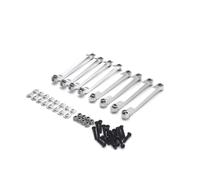 Pour MN D90 D91 D96 Pour MN98 99S 1/12 8 Pièces Châssis Métallique Liaison Fixe Suspension Biellette Direction Voiture RC Mise Niveau Rénovation Accessoires Pièces Voitures RC(Silver)