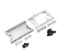 Pour Mn D90 D91 D96 Pour Mn98 99s Poutre Arrière Compartiment Boîtier Direction Support D'amortisseur Voiture Sur Chenilles RC Camion Amélioré ChâSsis Rc Rails Cadre(Silver)