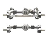 Pour MN Pour MN99S Pour MN98 D90 D91 D99 D99S MN90 1/12 Alliage D'aluminium CNC Entièrement En Métal Avant Arrière Portail Essieu RC Mise À Niveau Voiture RC Mise Niveau Modèles(Silver)