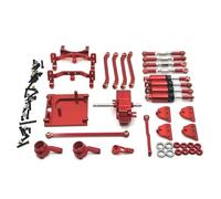 Pour MN99S 1/12 Kit Pièces Détachées Voiture RC Châssis Métallique Biellette Direction Support Traction Amortisseur Hydraulique Boîte Vitesses Moteur Accessoires Voiture Rc(Red)