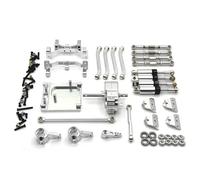 Pour MN99S 1/12 Kit Pièces Détachées Voiture RC Châssis Métallique Biellette Direction Support Traction Amortisseur Hydraulique Boîte Vitesses Moteur Accessoires Modèles RC(Silver)
