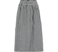 Pour Moi Pour Moi Black Gingham 100% Cotton Deanna Shirred Waist Button Detail Woven Midi Skirt Black 14