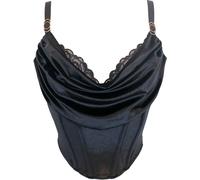 Pour Moi Pour Moi Black India Velvet Luxe Metallic Lace Cowl Neck Bustier Bralette