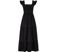 Pour Moi Pour Moi Black Lucy 100% Cotton Poplin Tiered Maxi Dress Black 14