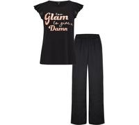 Pour Moi Pour Moi Black Satin Jersey Glam T-Shirt Pyjama Set
