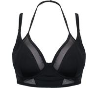Pour Moi Pour Moi Black Sydney Underwired Mesh Longline Double Strap Bikini Top