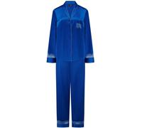 Pour Moi Pour Moi Blue Dusk Satin and Lace Cuban Collar Pyjamas Set