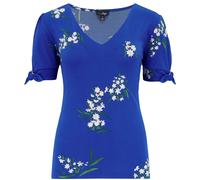 Pour Moi Pour Moi Blue Floral Bella V-Neck Blouse