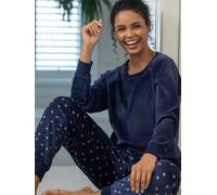 Pour Moi Pour Moi Blue/Pink Cosy Fleece Sweatshirt and Jogger Pyjamas Set