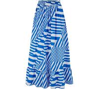 Pour Moi Pour Moi Blue Susan 100% Cotton Poplin Tiered Hem Midaxi Skirt Blue 18