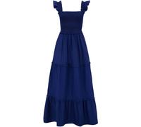 Pour Moi Pour Moi Dark Blue Lucy 100% Cotton Poplin Tiered Maxi Dress Dark Blue 10