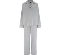 Pour Moi Pour Moi Grey Ribbed Jersey Cuban Collar Pyjamas Set