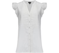 Pour Moi Pour Moi White Poppy Fuller Bust Woven Longline Frill Sleeve Shirt With Linen White EU 40 (UK 12)