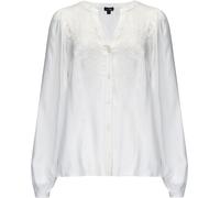 Pour Moi Pour Moi White Stacie Fuller Bust Embroidered Woven Long Sleeve Blouse