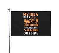 Pour Moi, Une Activité De Plein Air Idéale, C'Est Lire Dehors. Drapeaux Couleurs Vives Drapeau Solide Drapeau De Jardin Pour Intérieur Extérieur Cour 90X150Cm