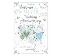 Pour Mon Mari sur Notre Argent 25e anniversaire de mariage carte ICG