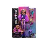 pour Monster High - clawdeen Wolf avec Chien Crescent et Accessoires - Poupee Loup Garou, Tenue Tendance - Set Jouet Fille et Carte