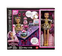 pour Monster High - Coffret Fete Anniversaire Monstre, clawdeen Wolf - kit Decoration Gateau, Patisserie - Set Poupee et Carte