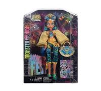 pour Monster High - Poupee Cleo de Nile et Accessoires Fashion - Tenue Monster Festival Tour Musique Rock - Set Jouet Fille et 1 Carte