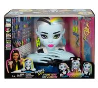 pour Monster High - Tete a coiffer Frankie Stein, Grand modele Luxe - 65 Accessoires Cheveux, Ongles - Set Jouet Coiffure et Carte