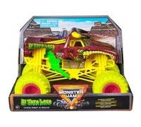 Pour Monster Jam Géant : El Toro Loco - Voiture Brune Et Jaune 19x13cm (Lxl) - Set Véhicule Miniature 1:24 + 1 Carte Tigre