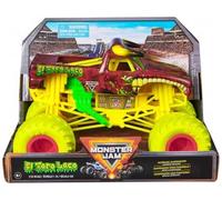pour Monster Jam géant : el Toro Loco - Voiture Brune et Jaune 19x13cm (LXL) - Set véhicule Miniature 1:24 avec Carte Tigre