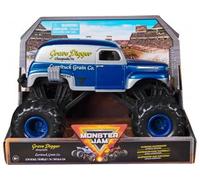 pour Monster Jam géant : Grave Digger - Voiture Bleue et Grise 19x13cm (LXL) - Set véhicule Miniature 1:24 avec Carte Tigre