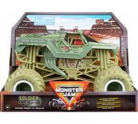 pour Monster Jam géant : Soldier Fortune - Voiture Noire et Grise 19x13cm (LXL) - Set véhicule Miniature 1:24 et Carte Offerte