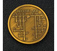 pour morse Code Training Coin Iron Practice Tool Iron pour morse Code Coin for Radio Enthusiasts pour morse Code Practice Coin for Students Hobbyists Iron Training Coin for pour cw Learning pour(gold)