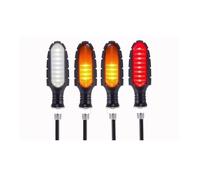 Pour moto 10 mm haute luminosité ambre clignotant indicateur lumière avant arrière blanc jour feux de circulation fluide rouge freinage(4 Pcs-Transparent)