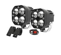 Pour Moto Camion Pour SUV Pour ATV 50000LM 12V 24V 3 Pouces Double Couleur LED Projecteurs Signaux 200W Feu Antibrouillard Phare Accessoire Phare Avant Moto(2 PCS Light Set)