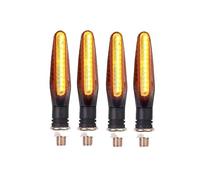 Pour moto, clignotant ambre haute luminosité, feu de jour blanc avant et arrière, feux freinage rouges(4Pcs Yellow)