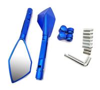 Pour Moto Guzzi STELVIO V7/V9 Classique Racer Stone Spécial Complet CNC Aluminium Moto Rétroviseurs Rétroviseur Latéral Angle Mort(Bleu)