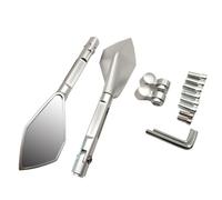 Pour Moto Guzzi STELVIO V7/V9 Classique Racer Stone Spécial Complet CNC Aluminium Moto Rétroviseurs Rétroviseur Latéral Angle Mort(Argent)